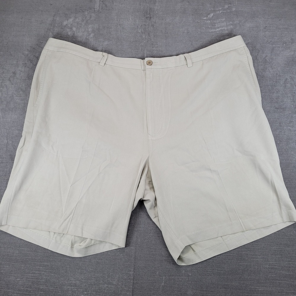 Tommy Bahama Mens Silk Cotton Blend Flat Front Shorts Tan Beige Size 50R